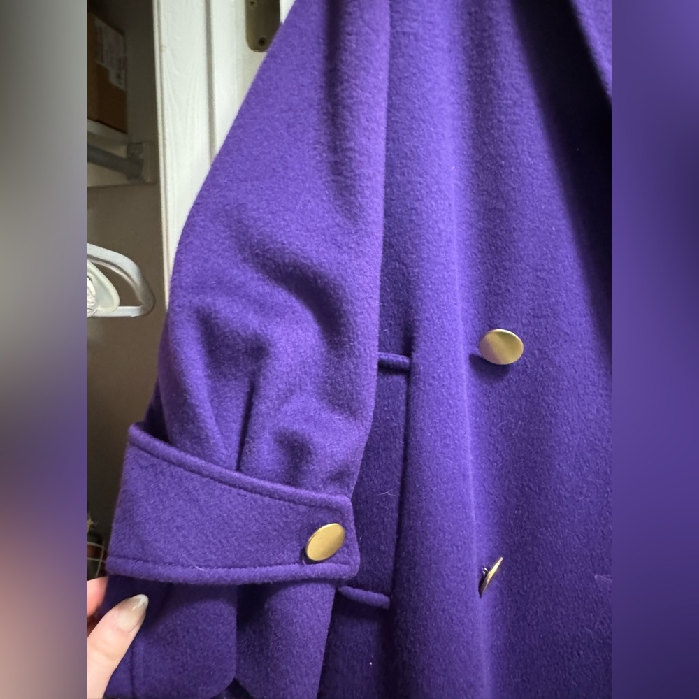 Vintage Portrait 100% Wool Purple Women's Coat - Picture 2 of 15